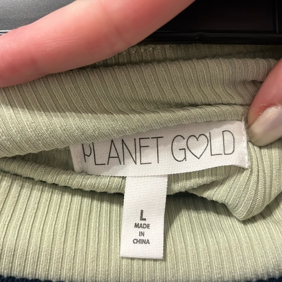 Green ribbed flared pants - Picture 2 of 6